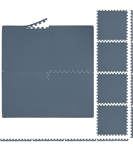 PROIRON Floor Protection Interlocking Mat 1.2cm / 1.8cm Extra Thick Gym Floor EVA Foam Mats Tiles 60 x 60cm for Kids Exercise Fitness Outdoor Floor Cover Rubber Floor Mats for Training Garage
