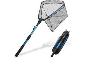 ‎OROOTL Kescher Angeln mit Teleskopstangengriff Klappbar Kompakt Fischernetz Gummiert Karpfenkescher Teleskop Angelkescher Klappkescher Faltkescher Angelzubehör