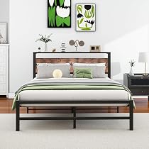 VERFARM Einzelbettgestell 90x190 Cm – Mit LED-Lichtern, USB-C Ladestation & Stauraum, Metallrahmen, Kein Boxspring Nötig