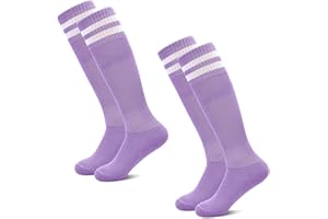 HYCLES 1/2 Paia di Calzini Calcio Bambini Calzini Sportivi Scuola Lunghi Calcio Calzini Traspirante Elastici per Ragazze Ragazzi di 3-13 Anni