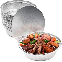 MATANA 100 Barquettes Aluminium 13cm - Moules Ronds Jetables Pour Cuisson Et Congélation