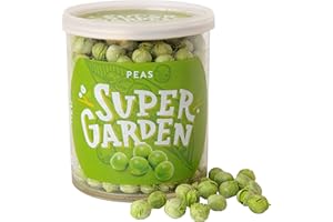 SUPERGARDEN Super Garden Piselli Liofilizzati - Spuntino Salutare - 100% Puro e Naturale - Adatto ai Vegani - Senza Zuccheri Aggiunti - Senza Additivi Artificiali - Senza Conservanti - Senza Glutine