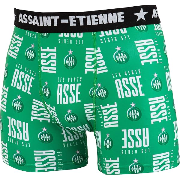 Pyjashort Officiel AS Saint-Étienne Homme - Collection Supporter 100% Coton | Maillot Nuit Football
