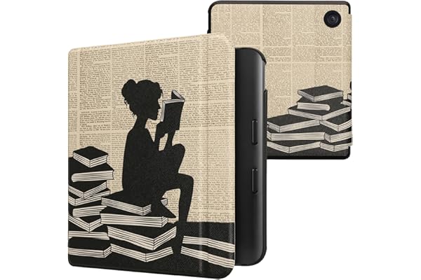 kwmobile Étui Compatible avec Kobo Libra Colour Coque - Étui à Rabat magnétique Tablette eReader Similicuir - Noir-Beige
