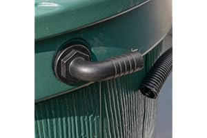 COST WISE Water butt/rain barrel/storage tank overflow outlet elbow with nut+washer,(requires 33mm hole) for use with 25mm (1") hose