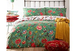 furn. Creativa De Tela Pomelo Duvet Set, Polialgodón, Verde Verde, Super King, algodón poliéster