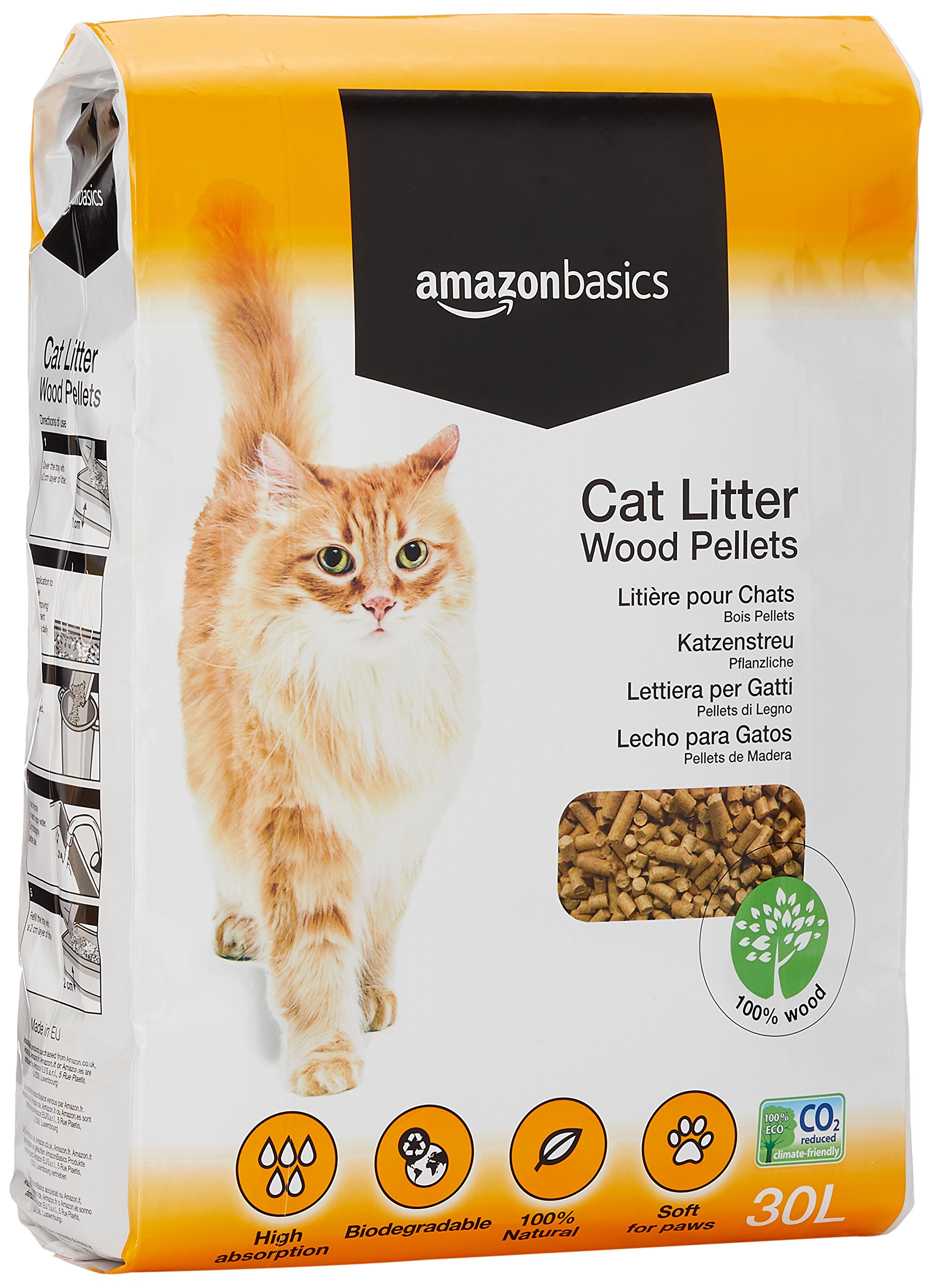 AmazonBasics Cat Litter Wood Pellets 30L Pet Supplies
