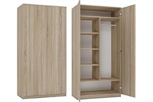 CDF ESME - Scandinavian style double bedroom wardrobe - 90x50x180-2 doors - Dressing room - Plenty of storage space