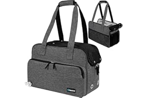 PetAmi Small Dog Purse Carrier, Soft-Sided Pet Carrier Bag with Pockets, Portable Medium Dog Puppy Large Cat Travel Handbag Tote, Airline Approved Breathable Mesh, Poop Dispenser Sherpa Bed, Dark Gray