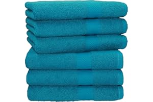 Betz Set di 6 Asciugamani Palermo 100% Cotone 50x100 cm Diversi Colori Colore Petrol