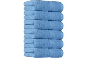 Utopia Towels - Premium Hand Towels - 100% Combed Ring Spun Cotton, Ultra Soft and Highly Absorbent, Extra Large Thick 41 x 71 cm, Hotel & Spa Quality Hand Towels (6-Pack) (Electric Blue)