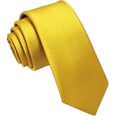 JEMYGINS Men's Tie Slim Solid Color Diagonal Stripes 6cm Wide