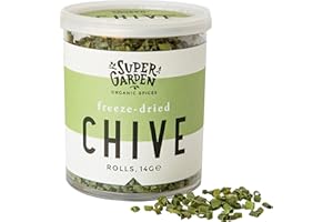 SUPERGARDEN Super Garden Cebollino liofilizado - Producto 100% puro y natural - Apto para veganos - Sin azúcares, aditivos artificiales ni conservantes añadidos - Sin gluten - No OMG