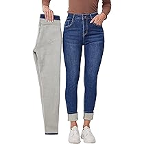 Damen Thermo Leggings Mit Fleece - Winterhose Mit Taschen Warm