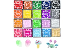 YXHZVON 20 Pezzi Tamponi Colorati per Timbri, 20 Colori Tampone Timbro ambini, Cuscinetto Inchiostro Solubile nell’Acqua Inkpad per Pittura, DIY