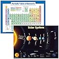 LAMINATED Solar System Poster & Periodic Table of Elements Chart for Kids (2018) - 2 Poster Set (18 x 24)