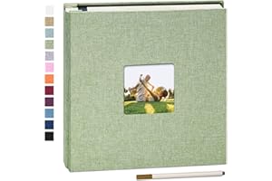 Yopih Album Foto Autoadesivo 60 Pagine Album Fotografico Fai Da Te Fotos 10X15 Memories Album Portafoto Copertina in Lino Regali Nozze Natale Valentino Regalo di Anniversario Compleanno bambini