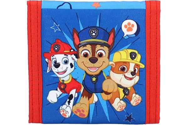 Paw Patrol Lagwork, plånbok, vikbar plånbok av slitstark polyester med kardborreband. Smidigt, myntfack med dragkedja, Vadobag VB27598, 10 x 10 cm