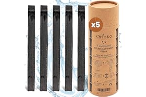ORINKO Binchotan Bio x5, Carbone Attivo Takesumi di Bambù per Purificazione dell'Acqua, Filtrazione 1 L per bastoncino Ecologico e Durevole
