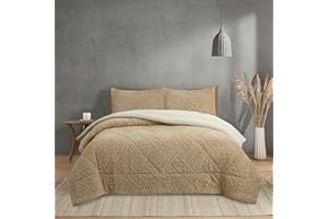 NH NOVOTEXTIL HOGAR Edredón Invierno Sherpa Cama 135 (230x260) Extra Grueso 560gr/m2 Efecto Borreguito - Edredón Suave, Cálido y Transpirable con 2 Fundas Almohada (50x70) (Helsinki)