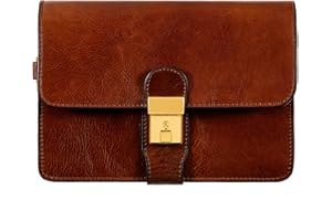 Time Resistance Monedero de Cuero - Bolso de Muñeca Pequeño para Hombre - Bolso Italiano