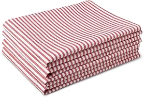 Encasa XO Paños de Cocina 28x18 in 70x45 cm (Juego de 4 Piezas) Acabado Antibacteriano, algodón orgánico, Altamente Absorbente para la Limpieza de Platos - Marcando Rojo