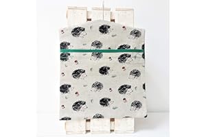 LINENWORLD Handmade Linen Cotton Peg Bag Peg Storage Clothespin Bag Hedgehogs