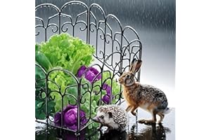 AMAGABELI GARDEN & HOME Amagabeli Garden Home 5-Pack Decorative Metal Garden Fence Panels – 46cm(H) x 2.29m(L) Rustproof Wrought Iron Landscape Border, Outdoor Folding Barrier for Flower Beds, Yard Edging & Animal Protection