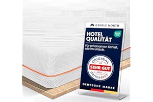 GENTLE NORTH Hochwertiger Topper 90x200cm 7cm hoch - H2/H3 Matratzentopper mit weicher Gel-Memory- und stützender Komfortschicht - Ökotex 100 Zertifiziert - Bezug atmungsaktiv & waschbar