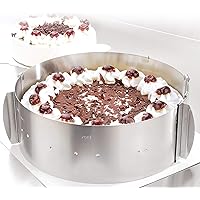 4smile Tortenring verstellbar – Edelstahl, 8,5 cm hoch – Made in Germany Tortenring, Klammern zum Fixieren – robuster…