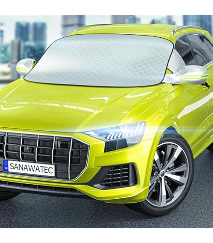 Azyvum Auto Frontscheibenabdeckung Winter - Ultradicke Frostschutzabdeckung Gegen Schnee & Eis