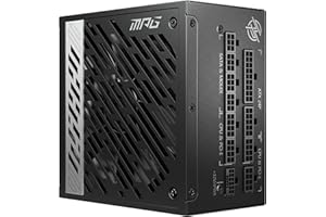 MSI MPG A1000G PCIE5 Bloc d'alimentation Prise EU, 1000W, Certifié 80 Plus Gold, ATX 3.0 100 pour cent Modulaire, Support GPU PCIe 5.0, Condensateurs Japonais 105°C, Mode 0 RPM, Câbles plats
