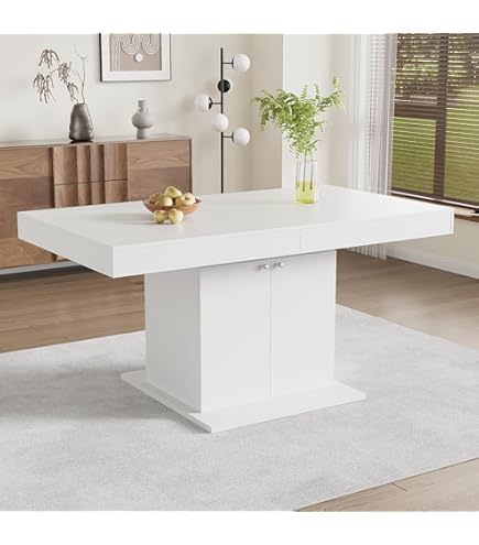 Mesa Comedor Extensible 140 A 180 Cm Blanca Actual