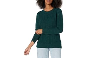 Amazon Essentials Donna Morbido Maglione Girocollo a Maniche Lunghe Stile Fisherman Lavorazione a Trecce (Disponibile in Taglie Forti)