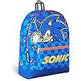 SONIC THE HEDGEHOG School Bag Kids Backpack for Boys Blue Large Capacity Backpack for School Travel Sports Book Bag 2 Pockets Sonic Gifts for Boys