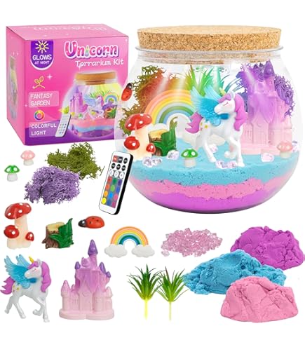 Freekite Einhorn Bastelset - DIY Nachtlicht Mit Fernbedienung | Magischer Einhorngarten | Für Mädchen 4-12 Jahre