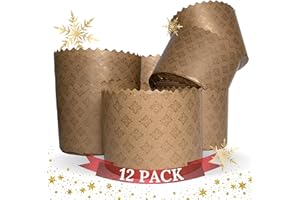 SHSH TRADE GROUP Panettone Backform für Osterbrot | 12 Antihaftbeschichtete Papier-Backformen, 11,9 x 8,9 cm - Für Panettone und Panetone