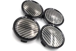 BIZTECH 4x Universal Carbon Fibre Effect Car Auto Alloy Wheel Center Hub Caps Covers Set No Logo Plain Emblem 75mm Compatible with Mercedes Benz wheels