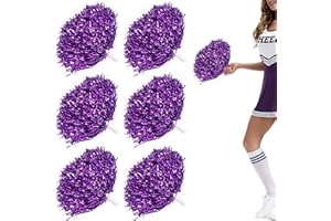 Niuhong 6 PCS Cheer Leader Poms Animadora Poms Accesorios Porristas Pom Bright Metallic Cheers Ball Squad Cheer Farben Pompons Poms Hand Flower Spirit Cheering Pom Colours Sports Games Team
