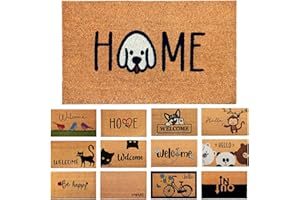 AMARU DOOR MATS Zerbino Cane Di Casa Fibra di Cocco - 70x40cm - Zerbino Ingresso Casa con Superficie Antiscivolo in PVC e Fibra Cocco - Per Corridoi, Porte Esterne -Accessori per la Casa -Design Minimalista Originale