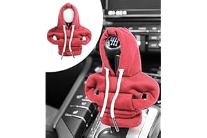 Flaconi Housse Pommeau de Vitesse,Deco Voiture Couvercle Levier de Vitesse,Sweat Pommeau de Vitesse,Deco Voiture Interieur,Couvercle Levier de Vitesse,Convient à Une Variété De Véhicules(Rouge)