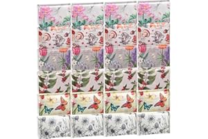 GEYEE 24 Packs Travel Size Tissue Pocket Tissues Slim Pack Facial Tissues 3 Ply Tissues Wallet Size Pocket Tissues Packs for Travel Wedding Party Favors, 6 Styles (Vintage Floral)