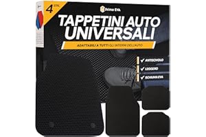Prime EVA ® Tappetini Auto Universali, Tagliabile, Antiscivolo Tappeti per Auto, Migliore Qualità Rispetto ai Tappetini Auto Gomma Universali, Tappetino Auto Gomma, Tappetini Macchina, Nero