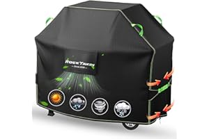 ROCK TAKIN ROCKTAKIN Grillabdeckung Wetterfest 163 x 61 x 122 cm, 420D Oxford Abdeckhaube Gasgrill für UV Winddichte für Weber Spirit Enders Boston Chicago Char-Broil Landmann