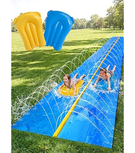 Drievoudige gigantische officiële glijmat XXXXXL 30 meter, maxi glijmat premium kwaliteit, Slip'n Slide, waterspel voor buiten, dikker, harder, sneller, 100% plezier, feestje bij je thuis