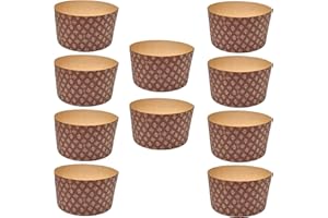 FAH FAMILY AT HOME Moule à Panettone Premium de Qualité 750gr (10pcs) - Caissettes à Panettone Professionnelles en Papier Ondulé Pure Cellulose au Micro-Ondes Conçues pour Panettone, Résistantes à la Chaleur 220°C