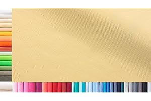 1buy3 Tissu de côtes Jersey XXL au mètre|Double : 75cm de Largeur|Simple : 150cm de Largeur|Couleur : 04 Vanille|0,75m de Longueur|96% Coton, 4% élasthanne|Plus de 50 Coloris au Choix|Jersey