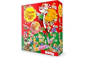 Chupa Chups XXL Adventskalender 2023, 24 Türchen mit einem Mix aus verschiedenen Lutscher- & Kaugummi-Sorten, Süßigkeiten Wei