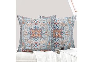 ECZOIL – Juego de 2 fundas de cojín decorativo de 60 x 60 cm, diseño boho étnico vintage en sofá, funda de almohada de 24 x 24 pulgadas, para casa, salón, dormitorio, sofá, bohemio, arte, color