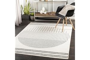 ARTISTIC WEAVERS Surya Nairobi Geometric Rug - Scandi Area Rugs Living Room, Dining, Kitchen - Modern Aztec Abstract Rugs for Bedroom - Berber Boho Rug Style, Easy Care - Large Rug 130x170cm Ivory, Black and Cream Rug
